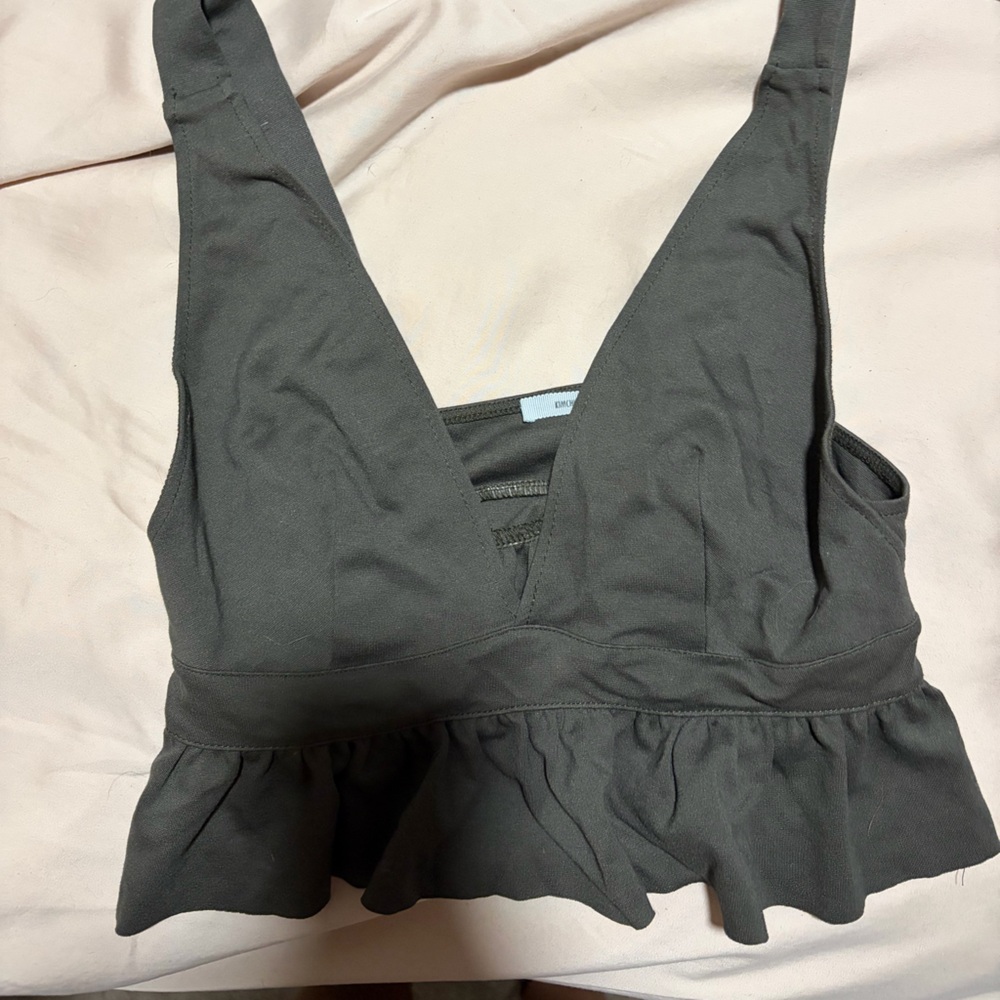 Kimchi Blue Dark Green Peplum Crop